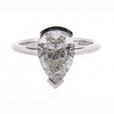 Platinum ring set with a pear cut diamond