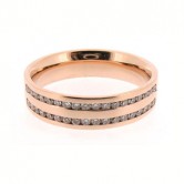 18ct red gold diamond set wedding ring