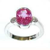 18ct white gold pink sapphire and diamond ring